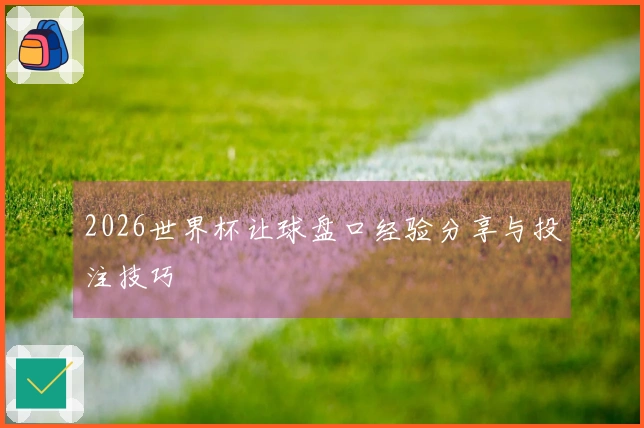 2026世界杯让球盘口经验分享与投注技巧